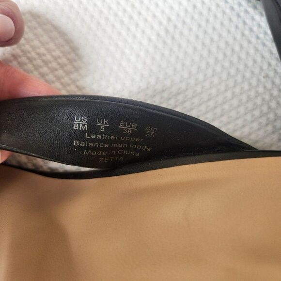 Bleecker and Bond Zetta Wedge Sandal Womens Size 8 Black Leather - Picture 13 of 13